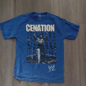 WWE Cenation Blue Graphic Tee M